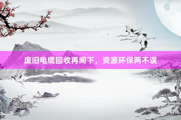 废旧电缆回收再阁下，资源环保两不误