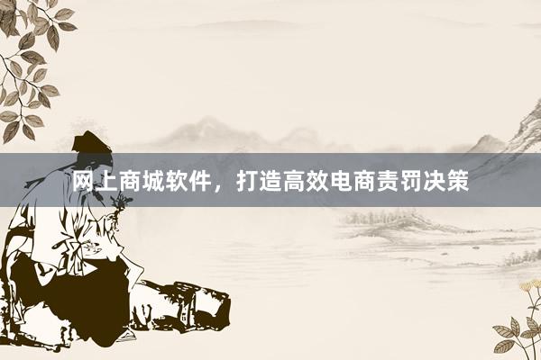 网上商城软件，打造高效电商责罚决策