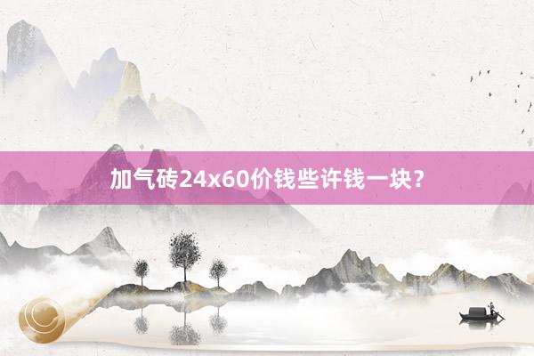 加气砖24x60价钱些许钱一块？